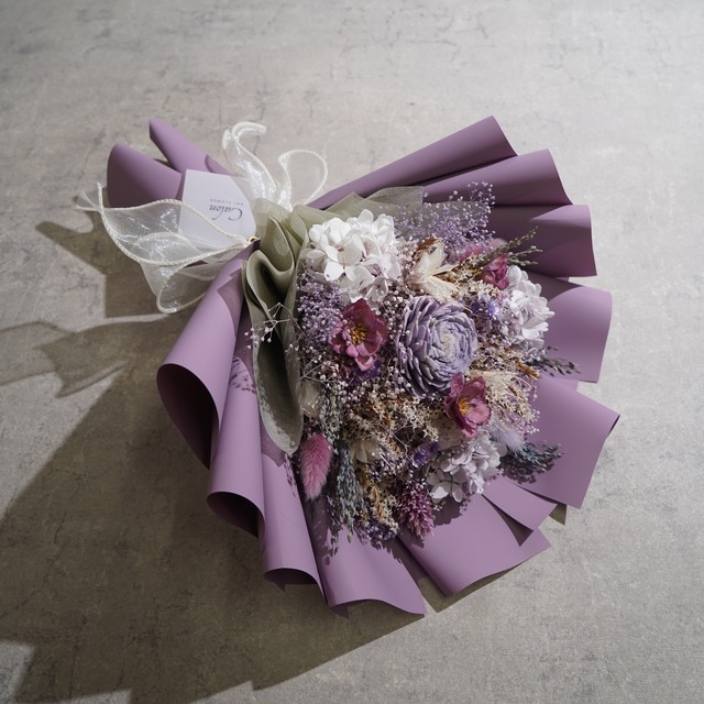 ドライフラワーの花束 Mサイズ ライトパープル M-524≪限定１点≫