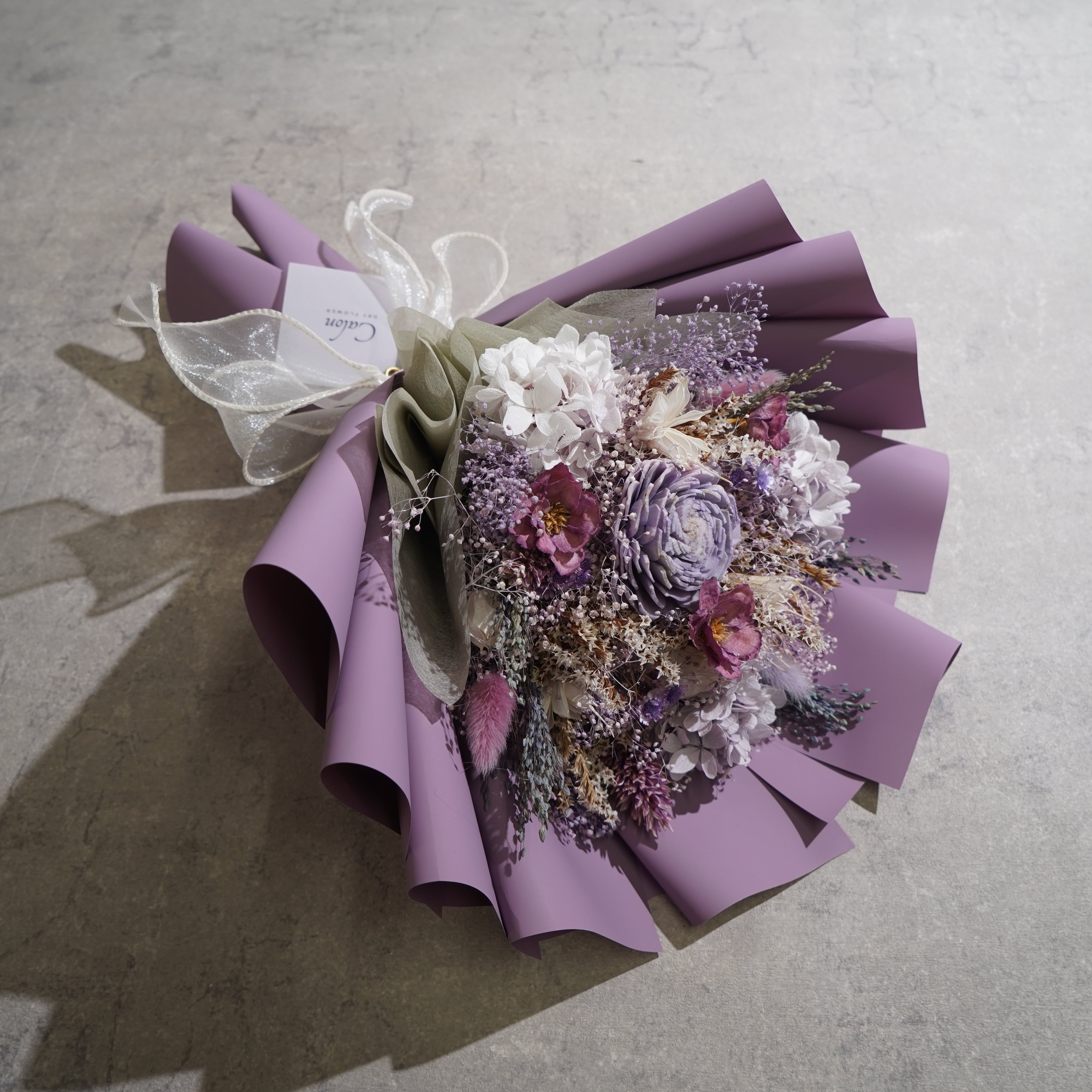 ドライフラワーの花束 Mサイズ ライトパープル M-524≪限定1点≫