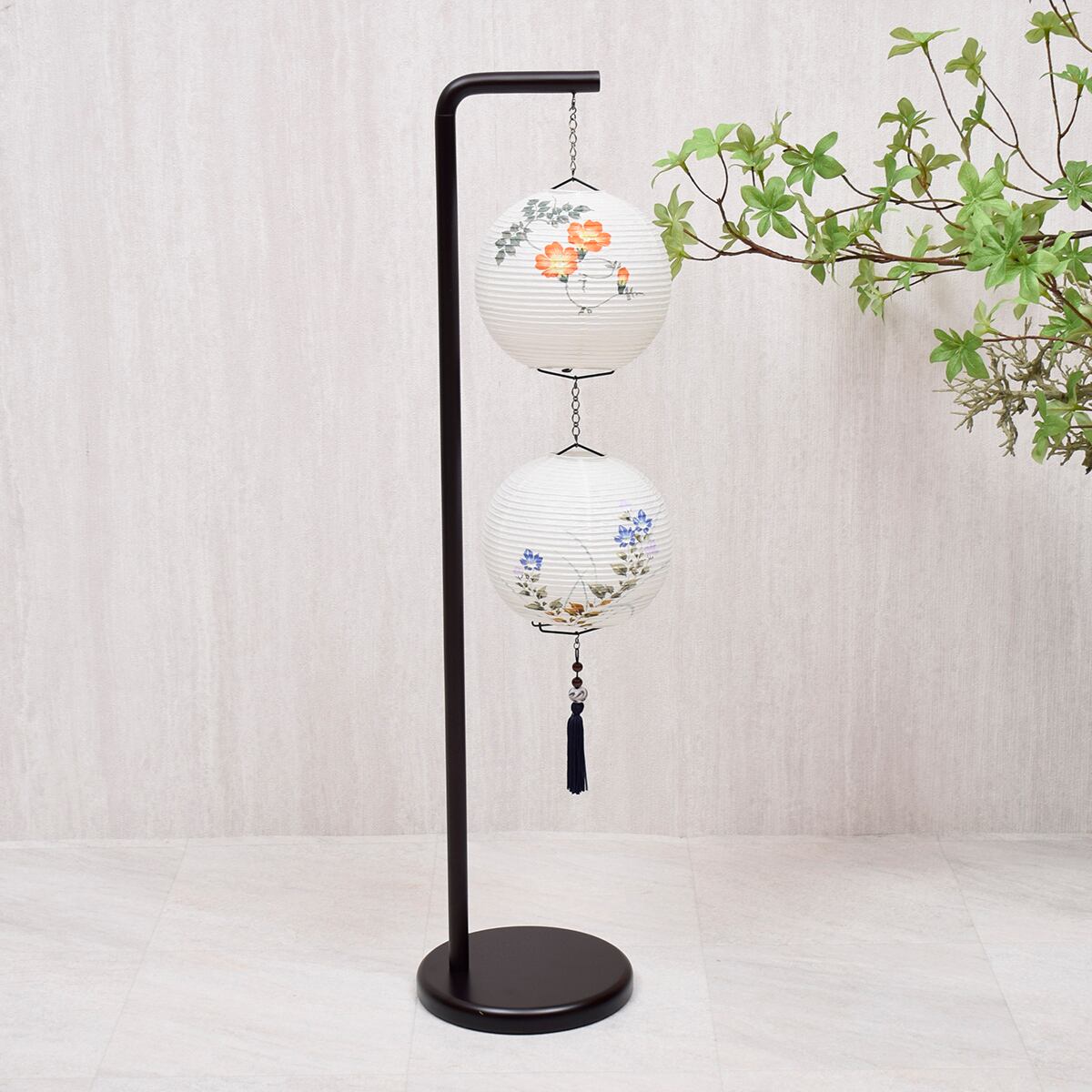 盆提灯【Cuore Luce 】のうぜんかずら・桔梗|クオレ・ルーチェ|モダン |おしゃれ |コンパクト| ミニ |岐阜提灯|ちょうちん