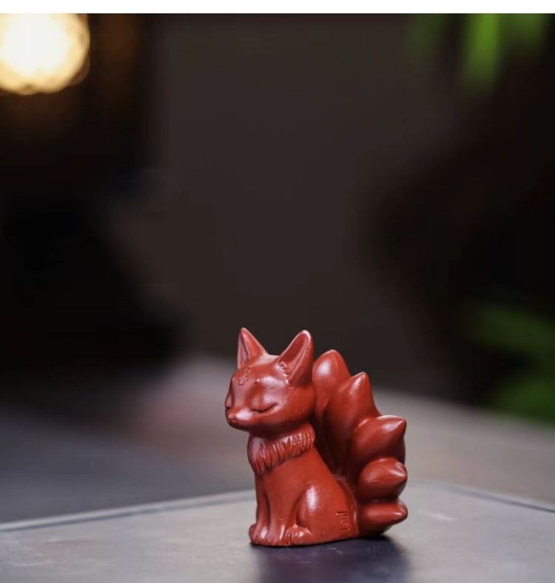 置物 オブジェ 紫砂 狐 九尾 個性的 幸運 長寿 縁起物 魔除け 厄除 