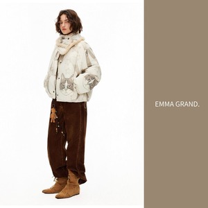 星降る夜に微笑む猫たちのダウンジャケット　E00610