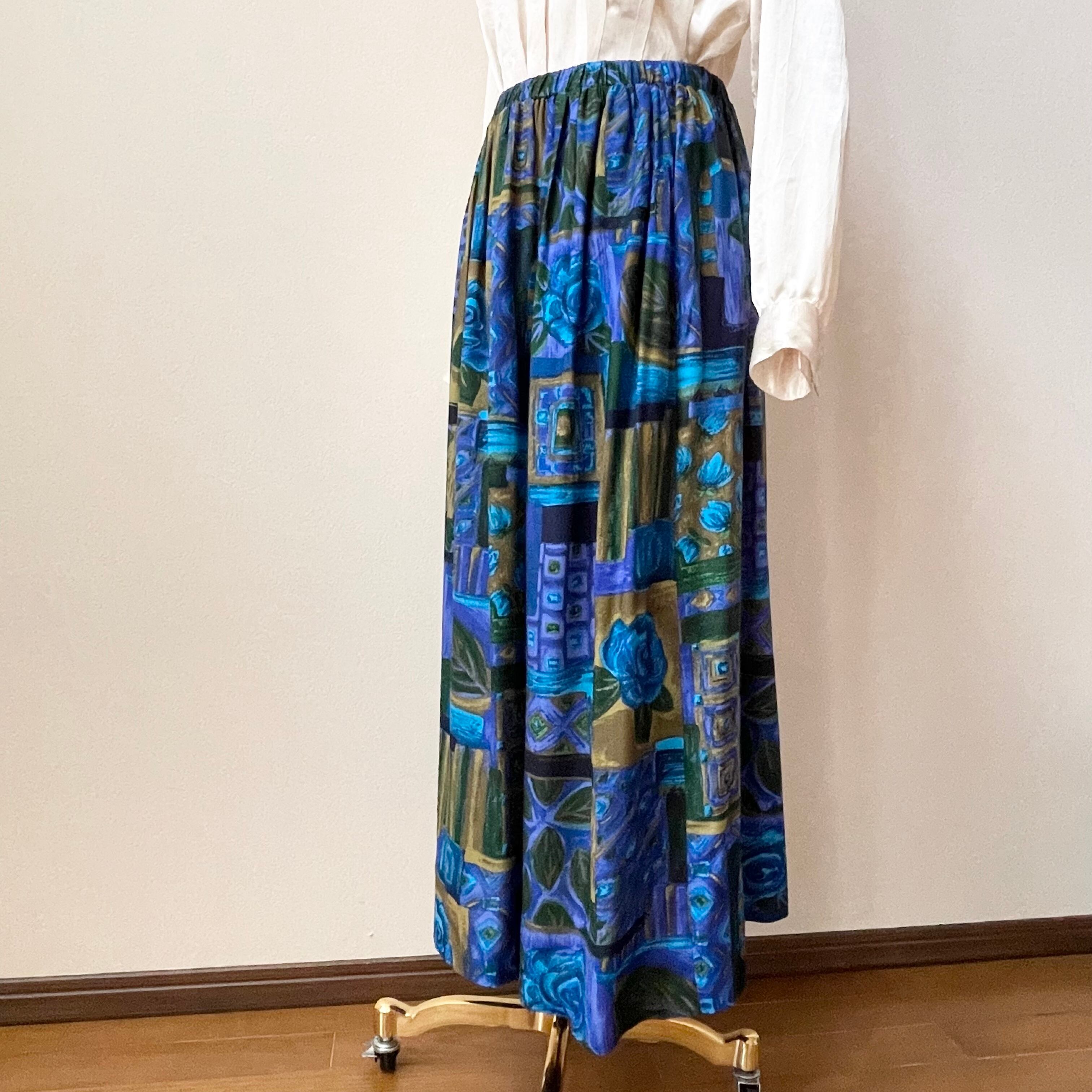 80s Print pattern Skirt L1075