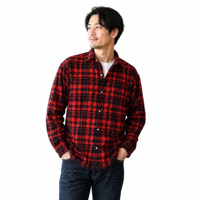 THE NORTH FACE ノースフェイス【正規取扱店】｜吸水速乾ロングチェックシャツ｜ロングスリーブフランネルチェックシャツ｜NR62635 ユニセックス TNFレッド×ブラック