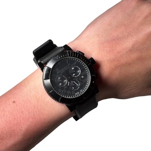 BURBERRY black coating chronograph quartz watch