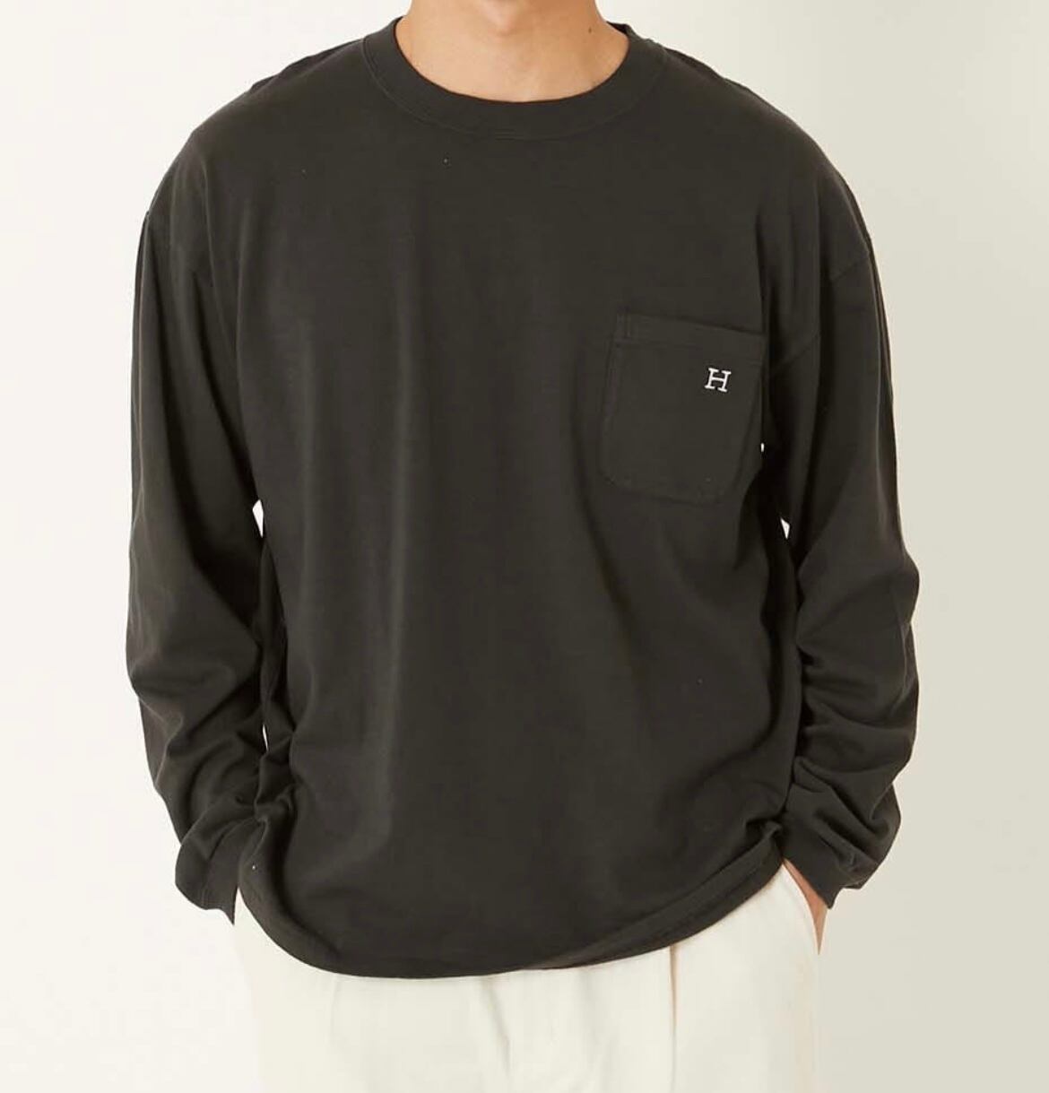 HOLLYWOOD RANCH MARKET/ WWスラブテンジク Hエンブロイダリーポケット ロングスリーブTシャツ