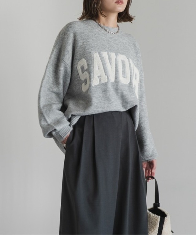 ドロップショルダーニットプルオーバー