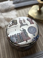 フランス Vintage アンティーク柄  Tin缶 小物入れ インテリア ディスプレイ  マルチカラー 店舗什器