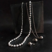 K10 Tahitian Pearl Broun Diamond Necklace (青海波)