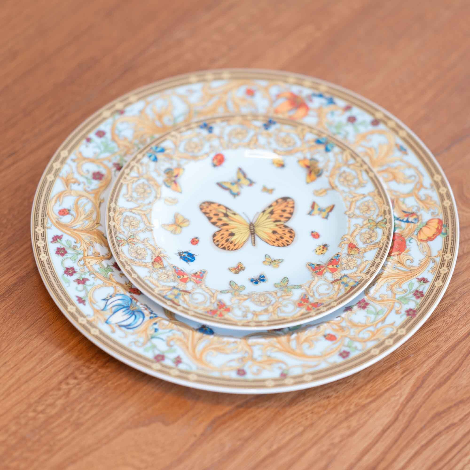 VERSACE ヴェルサーチ ドイツ Rosenthal(ローゼンタール)「Le Jardin de Versace(ル・ジャルダン・ドゥ・ヴェルサーチ)」シリーズ 2枚セット 27センチ 18.2センチ