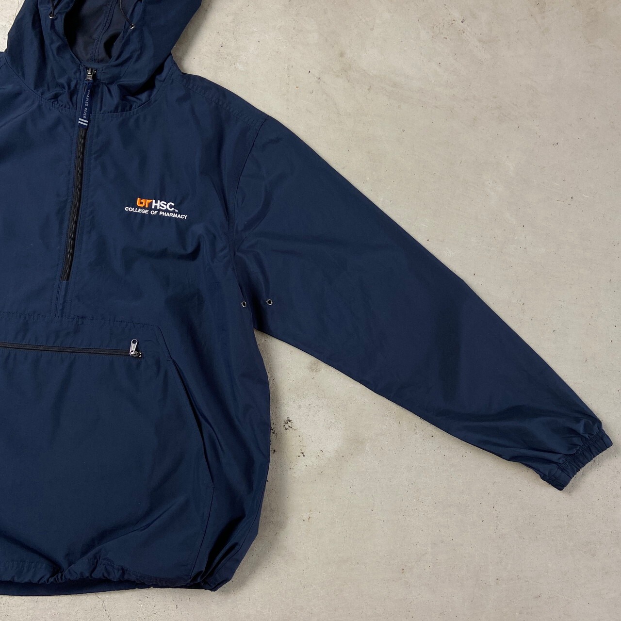 CHARLES RIVER APPAREL ナイロンアノラックパーカー 企業ロゴ 