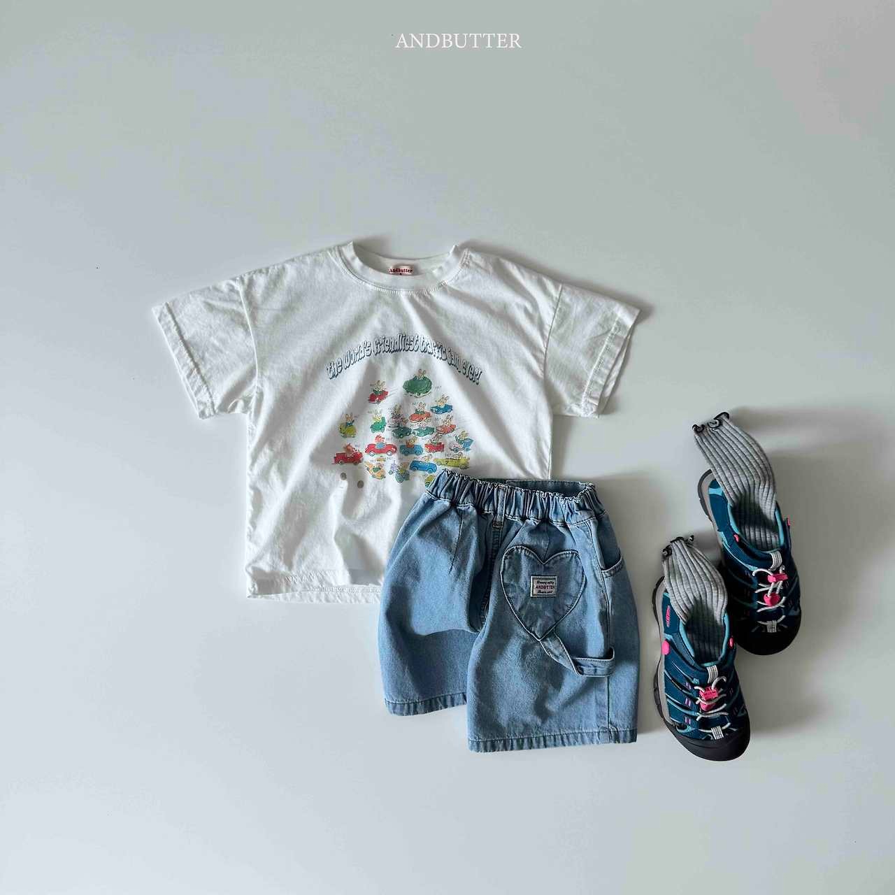 【and butter】ハートループパンツ  ライトブルー 90~120cm - 14