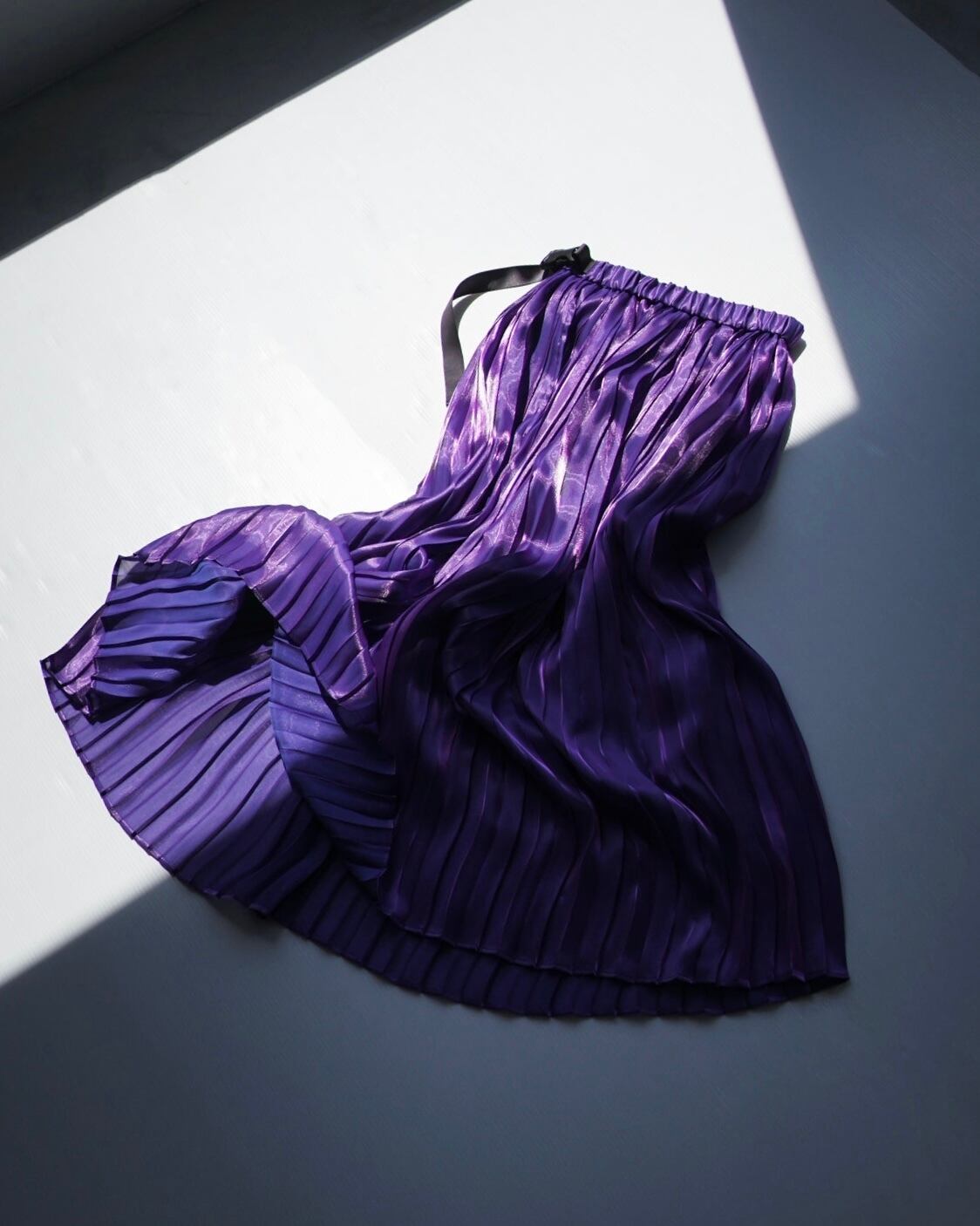 itochi - Aurora cloth double side pleated skirt / space purple