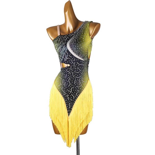 グリッターカットアウト・フリンジラテンドレス  ds0777