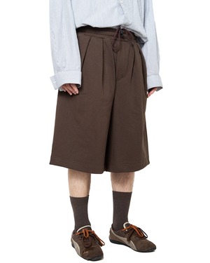ROTOL "Double Tuck Hakama Sweat Shorts〔BROWN〕"