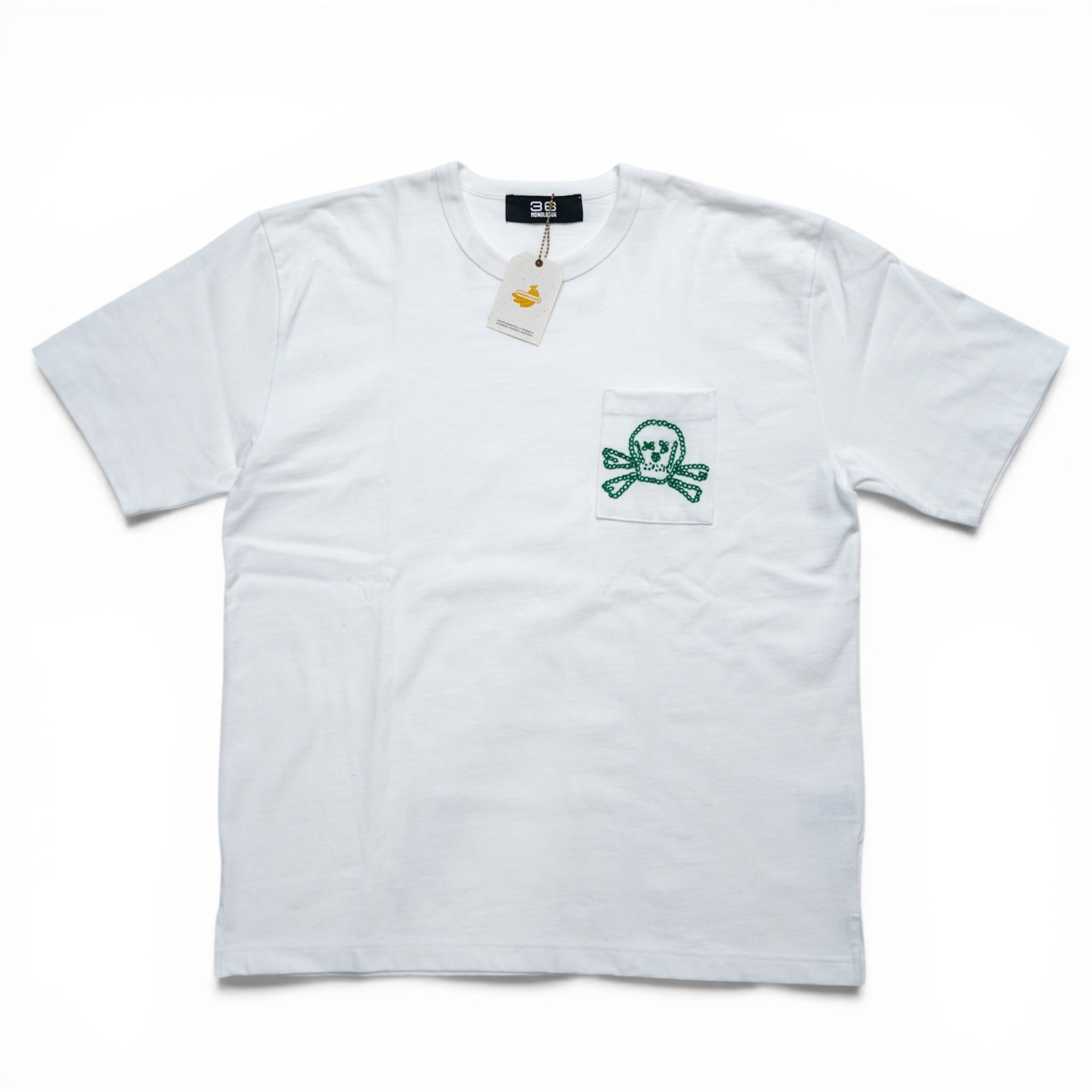 36 monologue 36モノローグ スカル ハンド刺繍 半袖 Tシャツ ホワイト サイズ2