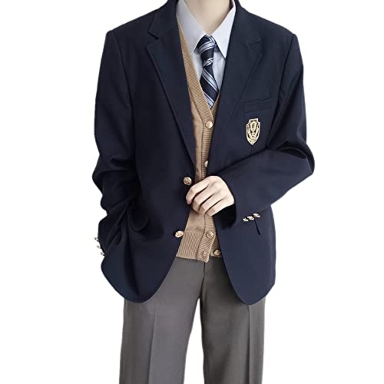 ブレザー ボタン 16個セット 直径15mm/20mm/25mm メタルボタン 交換 補修 学生服/スーツ/コートなど 洋服用 アクセサリー DIY 手作り (ゴールド)