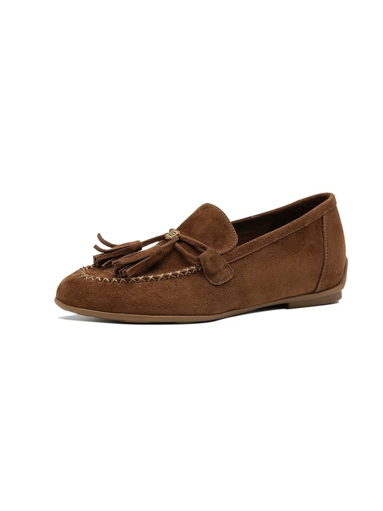 Bouclé Suede Tassel Loafers F0834