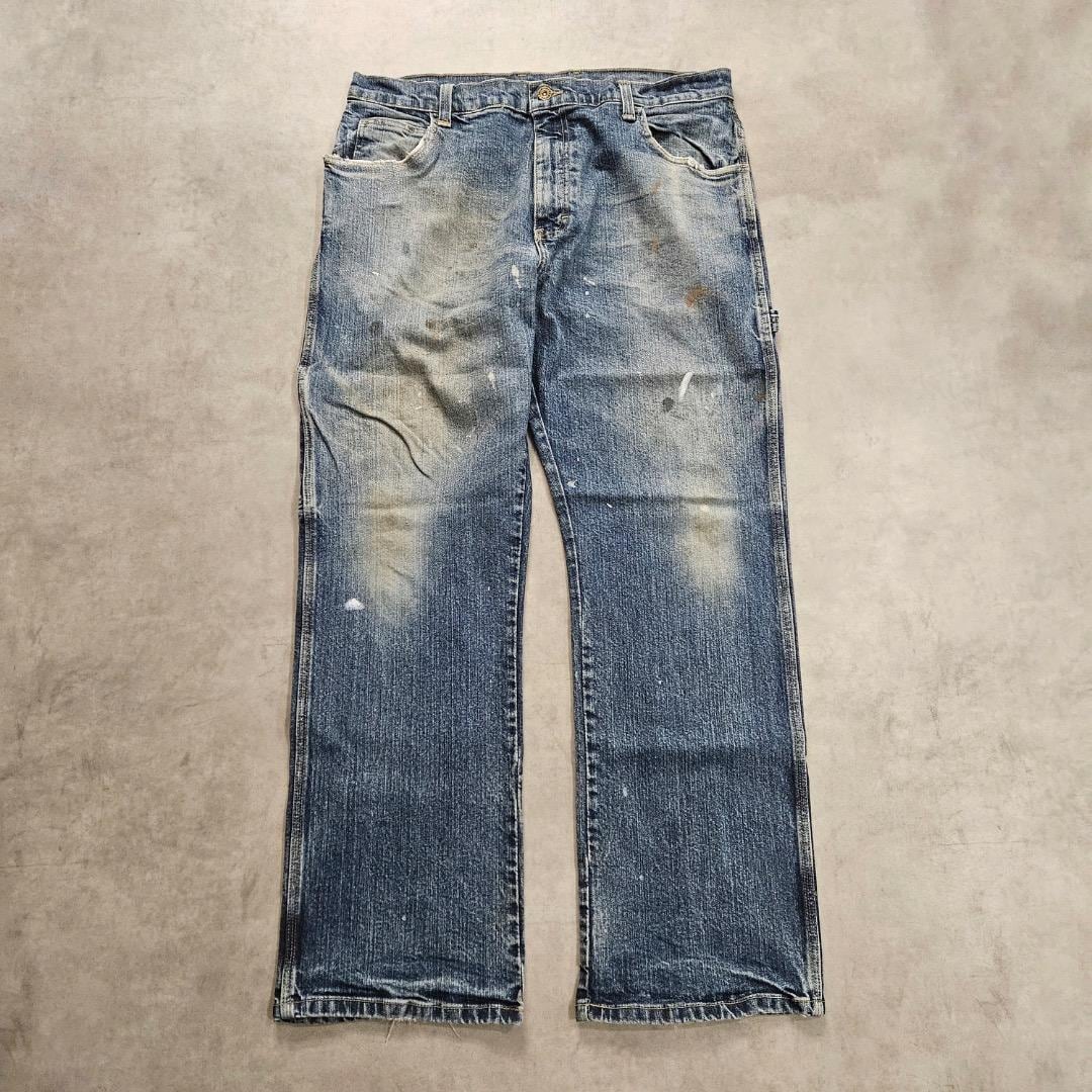 ディッキーズ W34 ペインターパンツ デニム ワーク 古着 青 17078