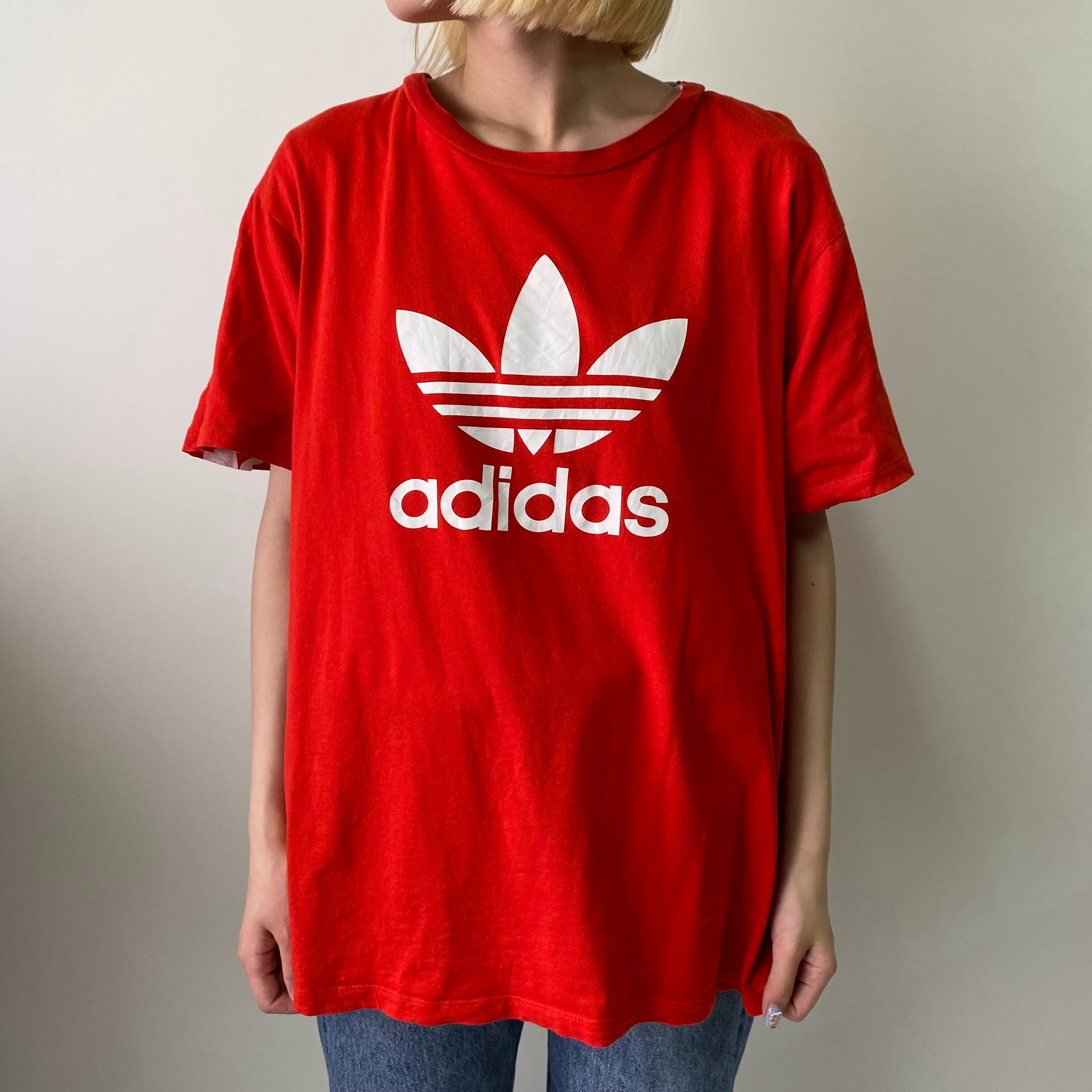 美品】adidas アディダス トレフォイルロゴ ビッグロゴ 赤タグ 楽天