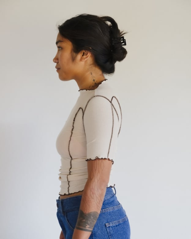 Baserange (ベースレンジ) OMATO 3/4 TEE SHIRT (DYLAN BEIGE) | H