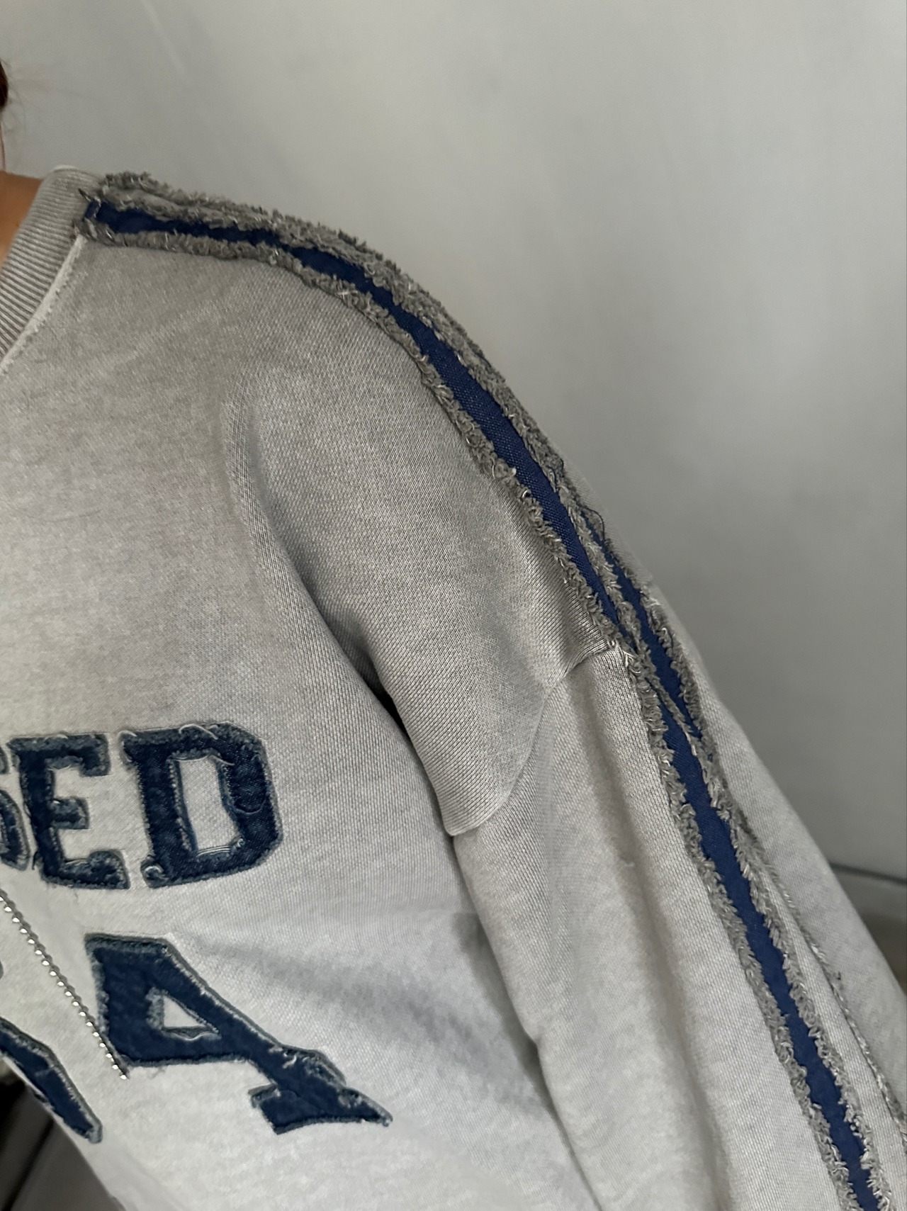 【unused.lab】Sideline denim patch スウェット/グレー