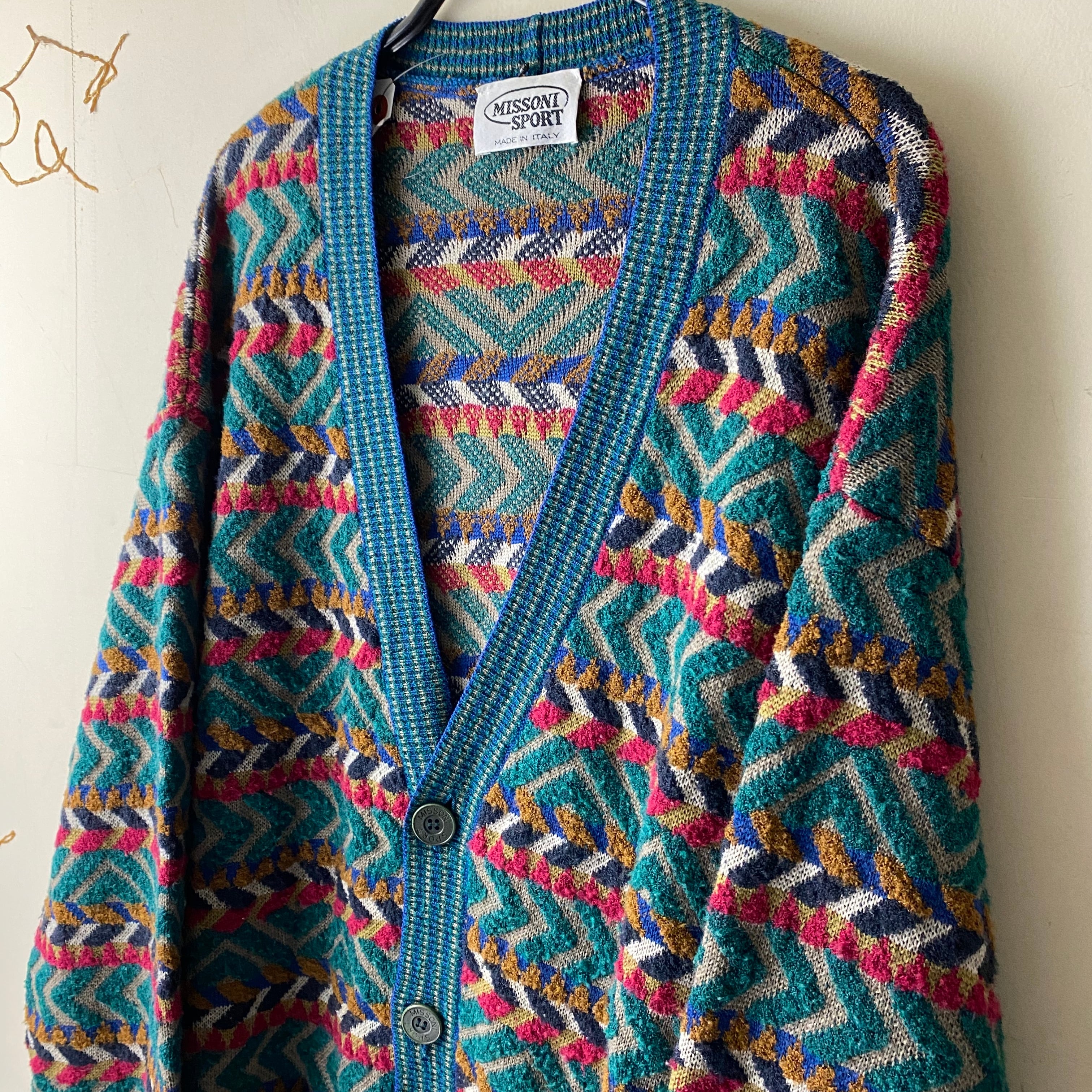 vintage MISSONI SPORT zig-zag pattern cardigan | NOIR ONLINE