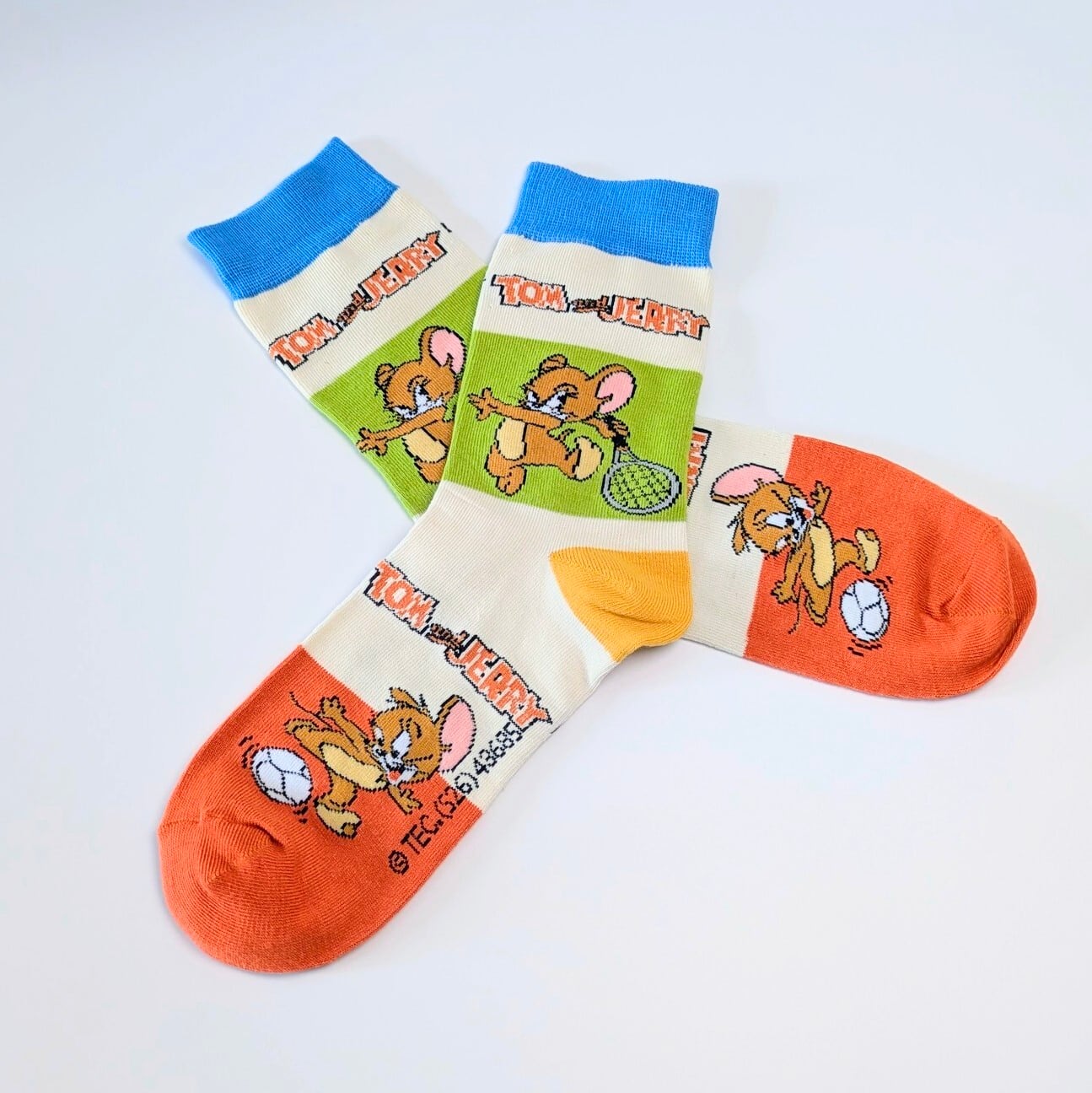 ♧【 crew socks / クルーソックス 】Tom and Jerry ( トムとジェリー ) / トムジェリ / 靴下 / フリーサイズ〚アメリカン雑貨 アメトイ〛