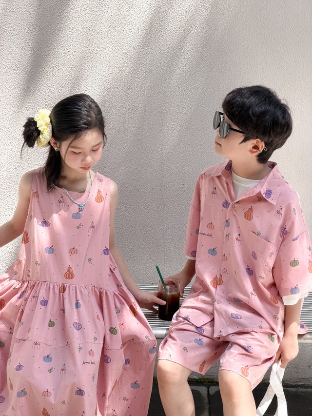 【兄妹服】スイートパンプキン柄セットアップ/ワンピース - 14