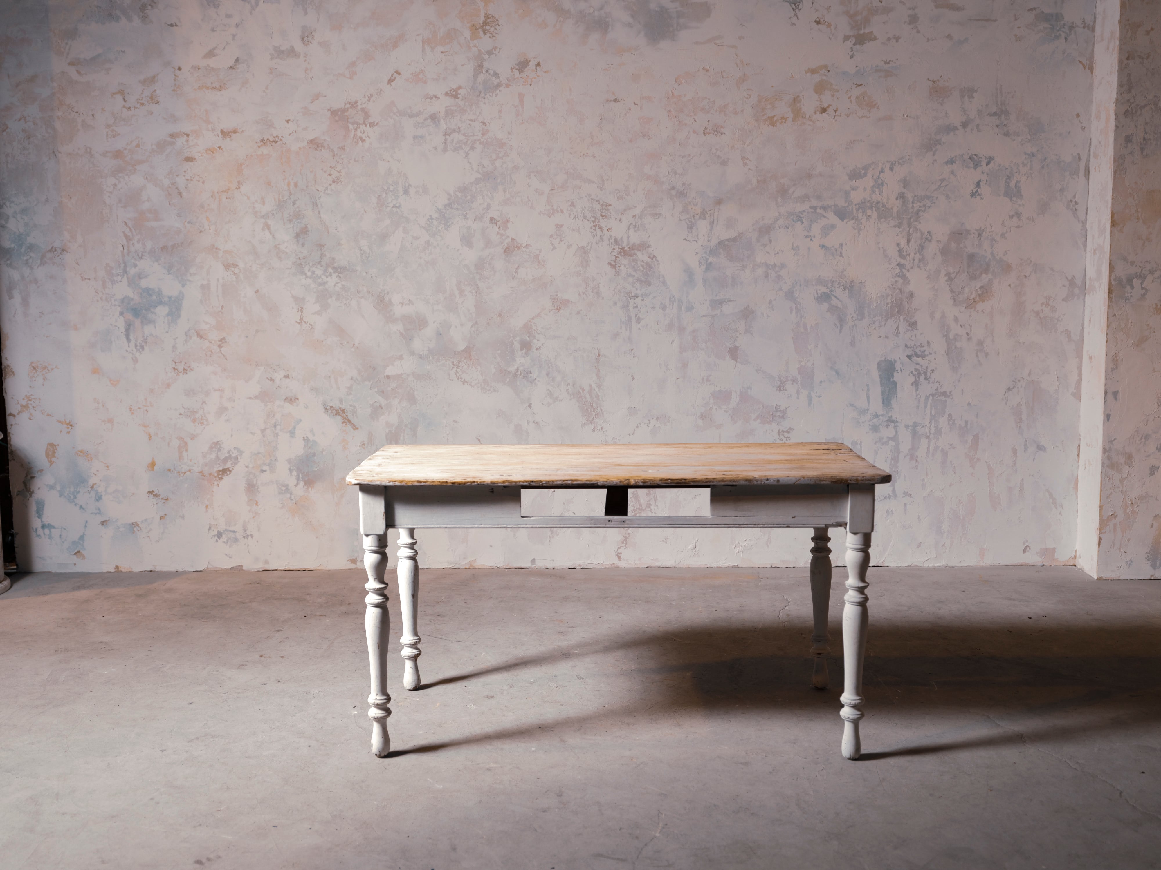 【トキ・ツヤ】 アンティーク　パイン材　テーブル アンティークパイン W122テーブル～【パインフラットアンティーク】