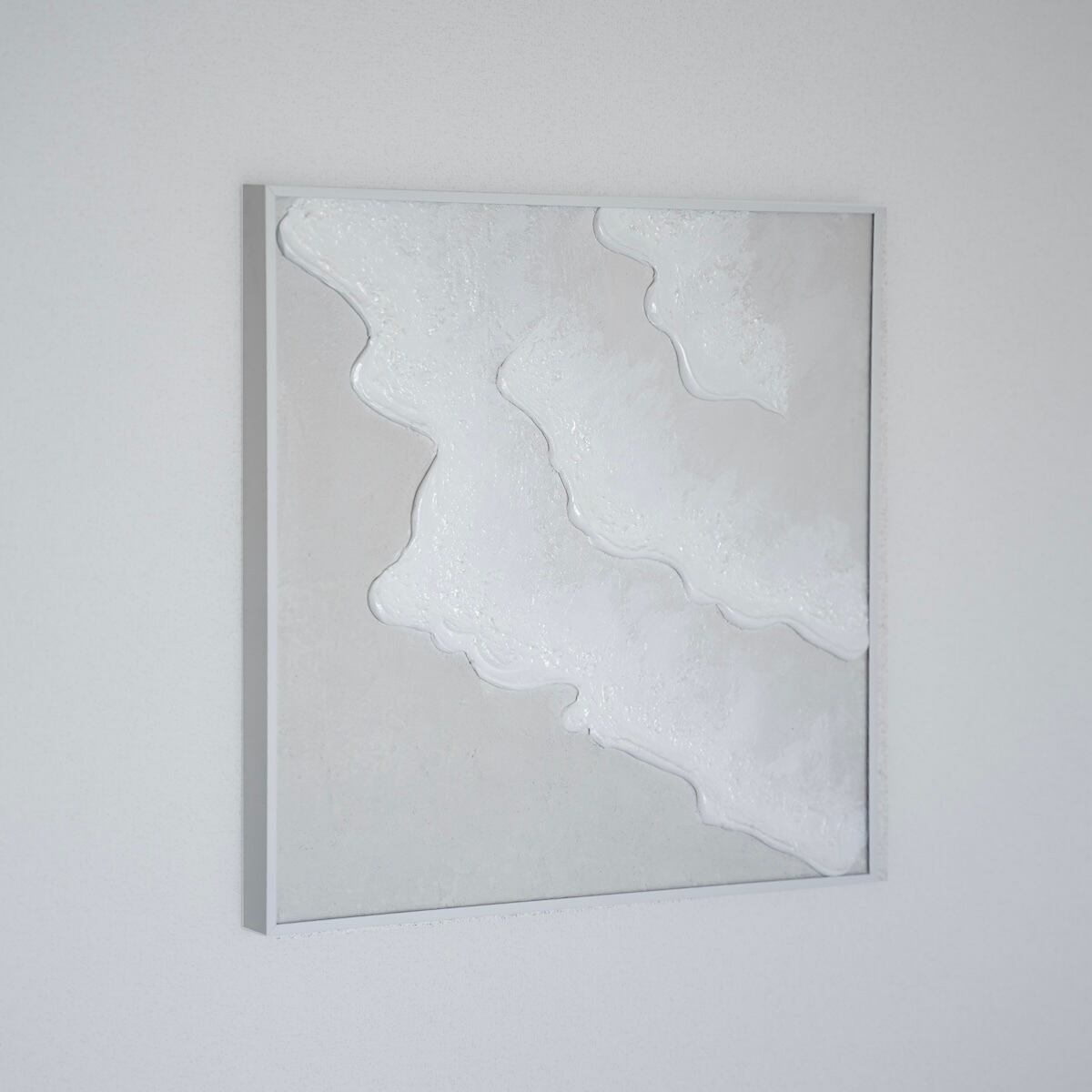 【Beach 40×40cm】海の絵  ホワイト