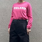 R&D.M.Co-/OLDMAN'S TAILOR  イングランド長袖Tシャツ　/ ENGLAND L/S T-shirts #6342 Ladies M、Pink