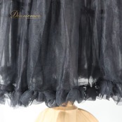 フラダンス 衣装 ペチコート パニエ チュール エミカ ブラック系 Emika かわいい フリル ボリューム ふんわり ふわふわ 黒 シンプル ハワイアン アロハ フラ ダンス レッスン 練習 おしゃれ ブラックチュール ボリュームスカート パニエスカート