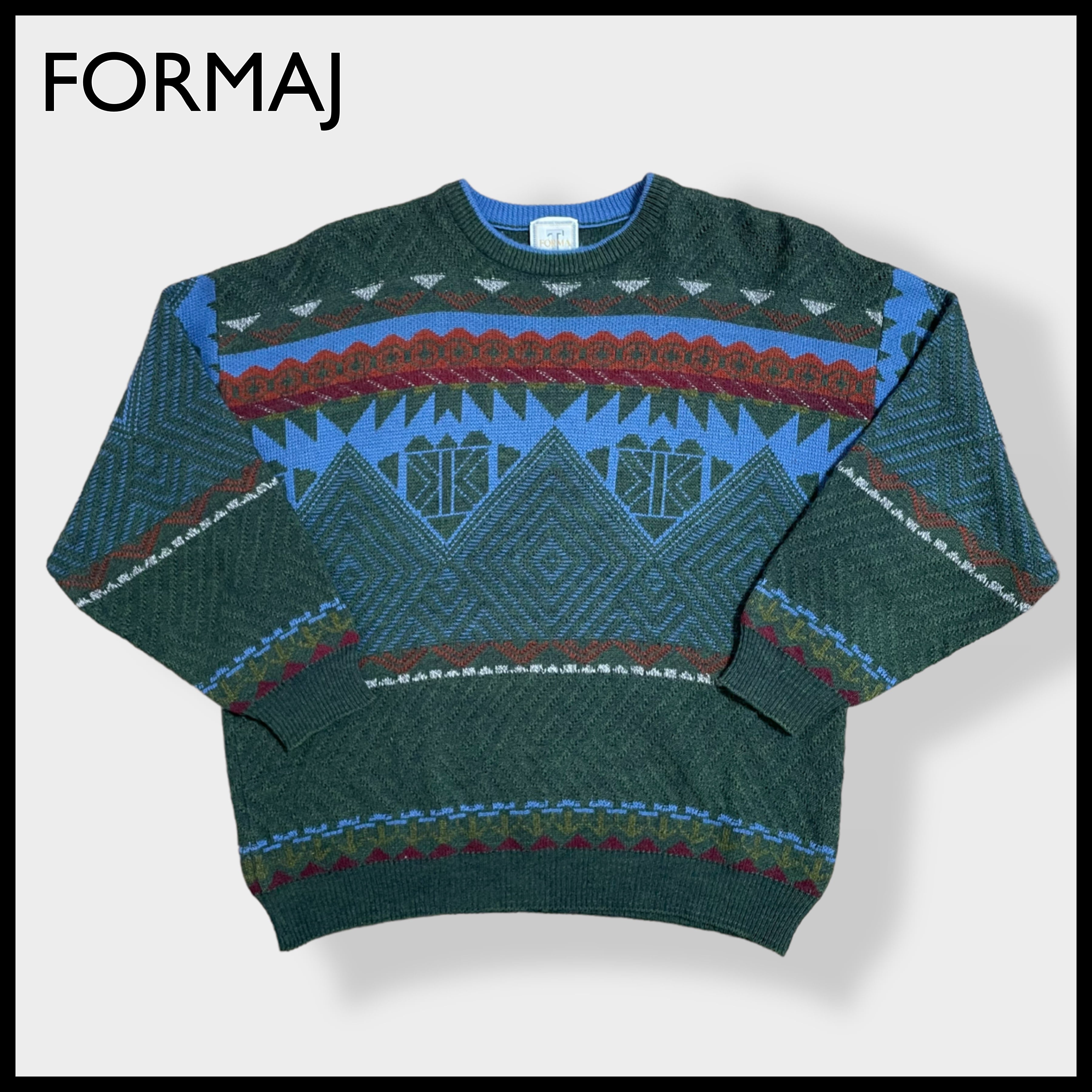 FORMAJ by JORDAN】イタリア製 柄ニット デザインニット 総柄 柄物 ...