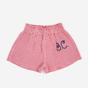 BOBO CHOSES / Pink Vichy woven shorts