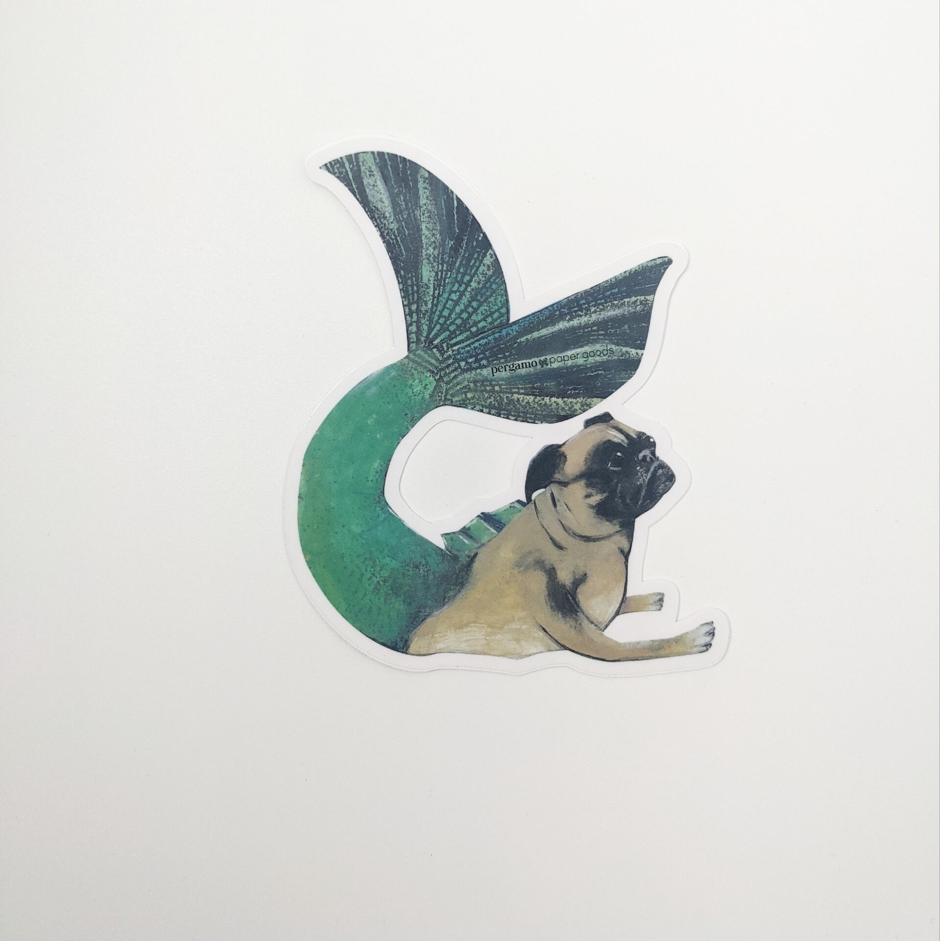 【PergamoPaperGoods】 Mermaid pug sticker
