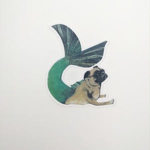 【PergamoPaperGoods】 Mermaid pug sticker