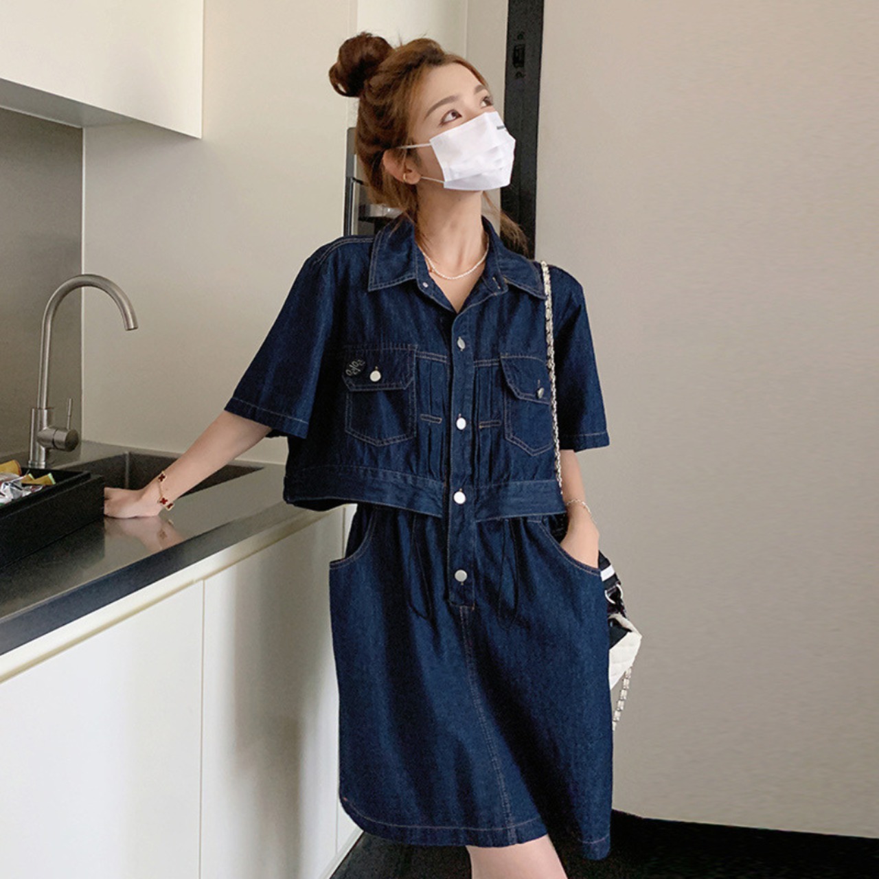 Workwear Denim Dress 5079