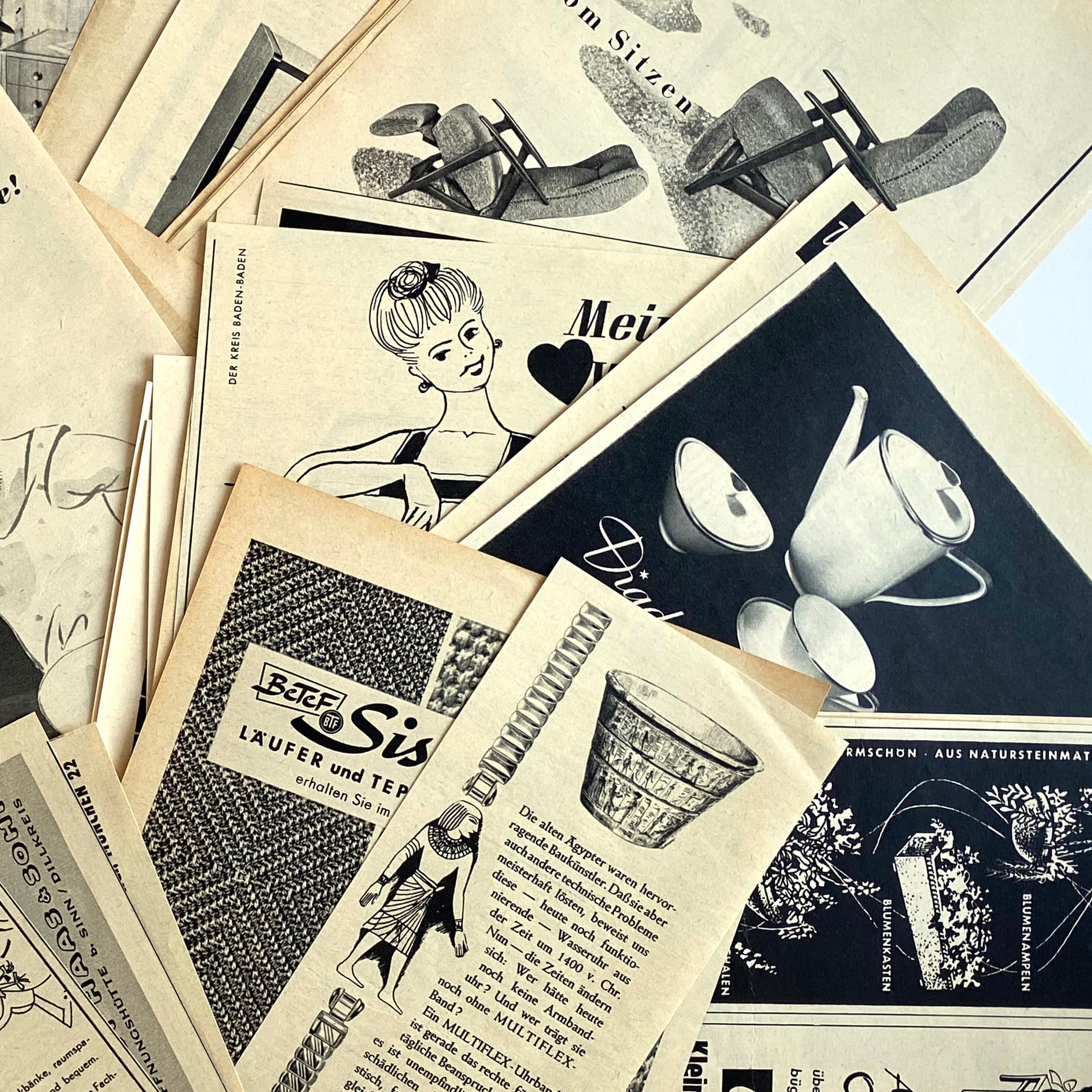 W.GERMANY】1950年代西ドイツの雑誌広告切り抜き10枚セット（アソート