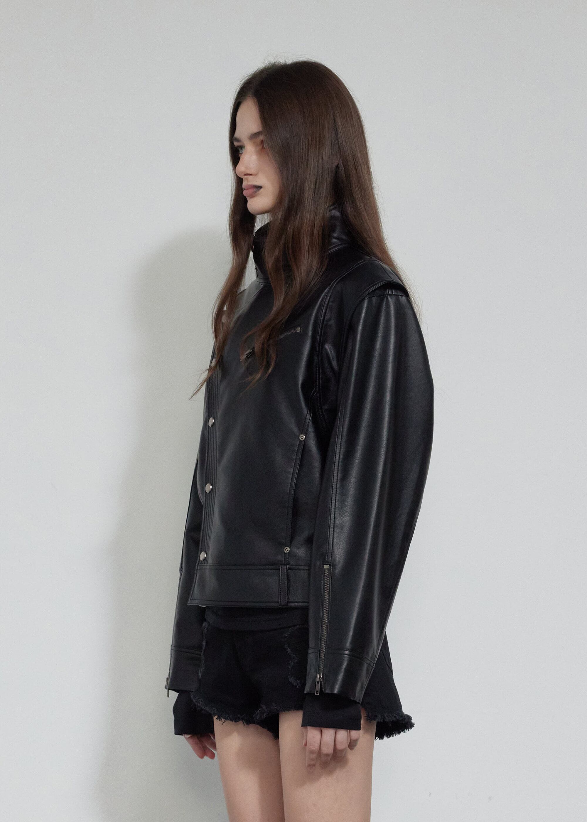 bohemianseoul ジャケット BOHEMIAN SEOUL] HIGH NECK MOTO JACKET, OVER FIT 正規品 韓国