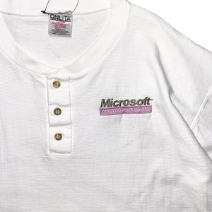 vintage 1990’s Microsoft henry neck pique tee