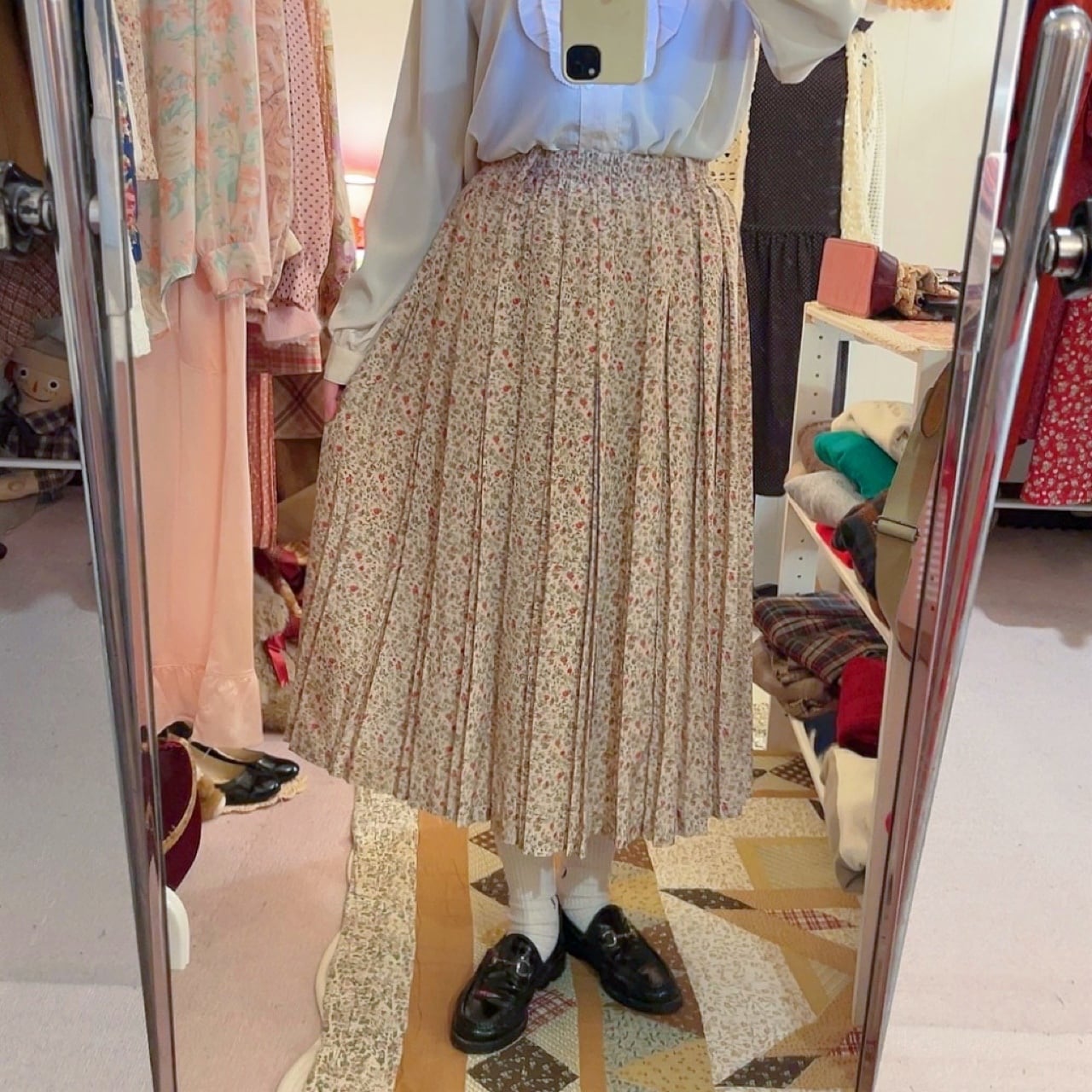mini rose pleats skirt