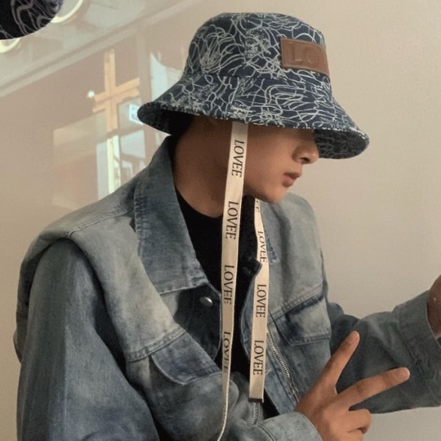 【予約販売】バケットハット メンズ ひも付き 帽子 ツバ広 ハット 無地 デニム ブルー ベージュ アウトドア キャンプ キャップ ストリート スポーティー ダンス こなれ感 お洒落 韓国 トレンド