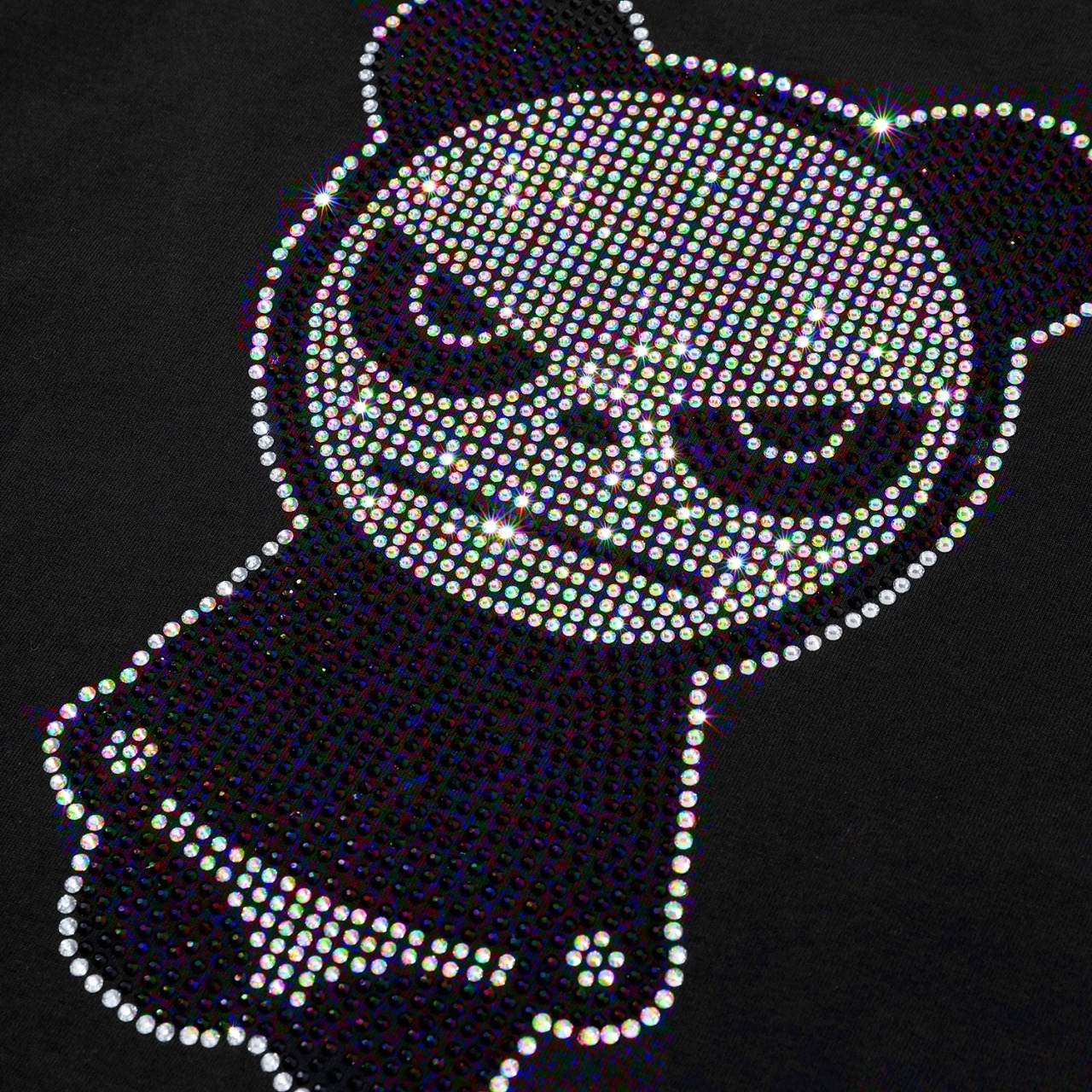 【HIPANDA ハイパンダ】男女兼用 オーロラ ラインストーン ロンT UNISEX AURORA RHINESTONE LONG-SLEEVED T-SHIRT / WHITE・BLACK