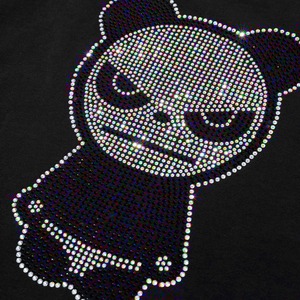 【HIPANDA ハイパンダ】男女兼用 オーロラ ラインストーン ロンT UNISEX AURORA RHINESTONE LONG-SLEEVED T-SHIRT / WHITE・BLACK