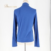 レディース トクコプルミエヴォル TOKUKO 1er VOL トップス ブラウス ブルー系 ハイネック タートルネック Tシャツ 無地 シンプル 伸縮 ストレッチ 長袖 鮮やか 青 カジュアル 普段着 かわいい 柔らかい生地 お出かけ