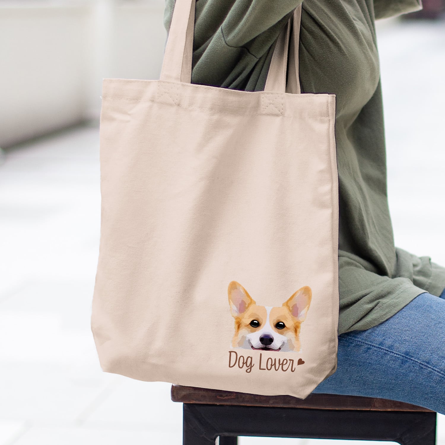 コーギー　トートバッグ　キャンバス　レザー コーギー 毛色4色 】キャンバス トートバッグ 犬 ペット うちの子