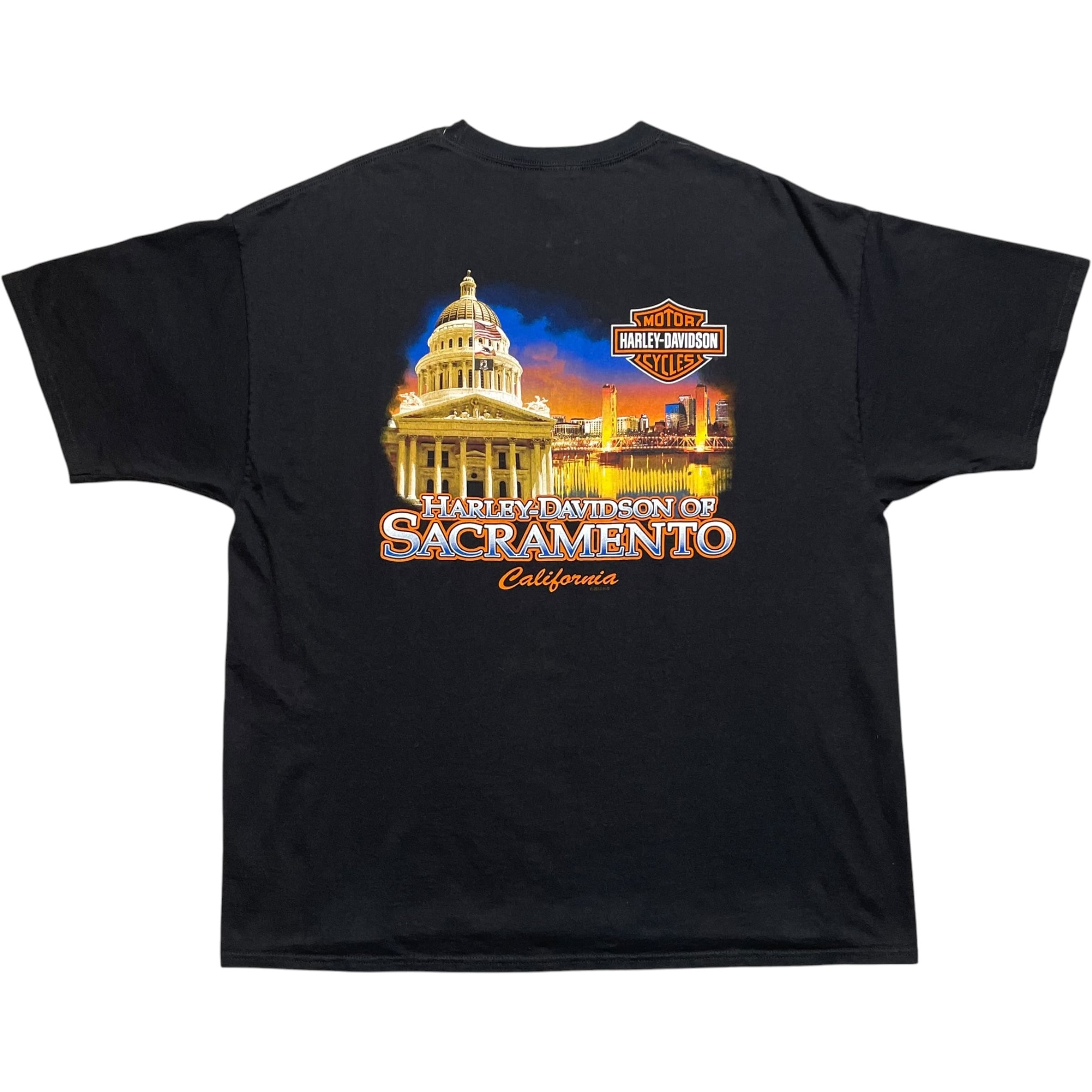 《XXL》 Harley-Davidson ハーレーダビッドソン Tシャツ 両面プリント BOXシルエット ブラック no.10259