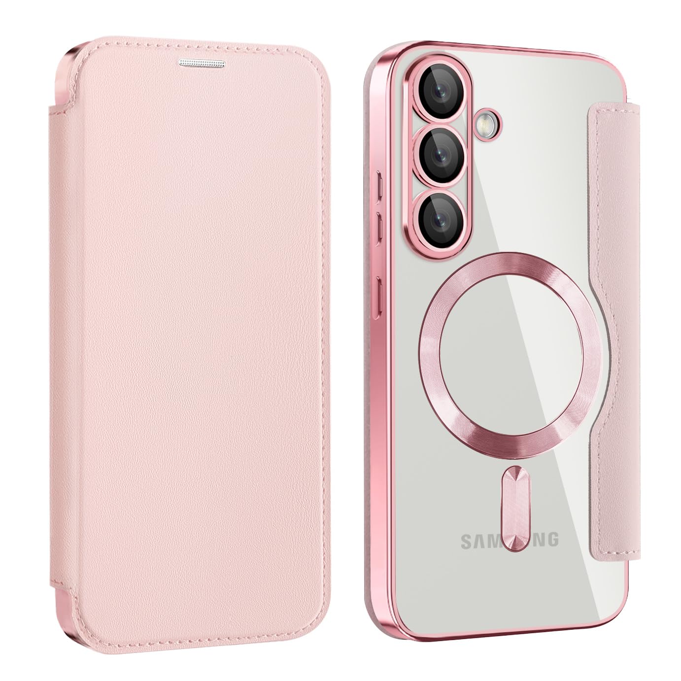 Kanyaku Samsung GalaxyS25Plus用のケース MagSafe対応 レンズ保護 ケース 手帳型 用 カバー 高級8P PUレザー ス マホケース スタンド機能 優しくて快適 カード収納付き 耐衝撃 ワイヤレス充電対応 薄型 軽量 スマホケース (JDPT-S25p-fen1)