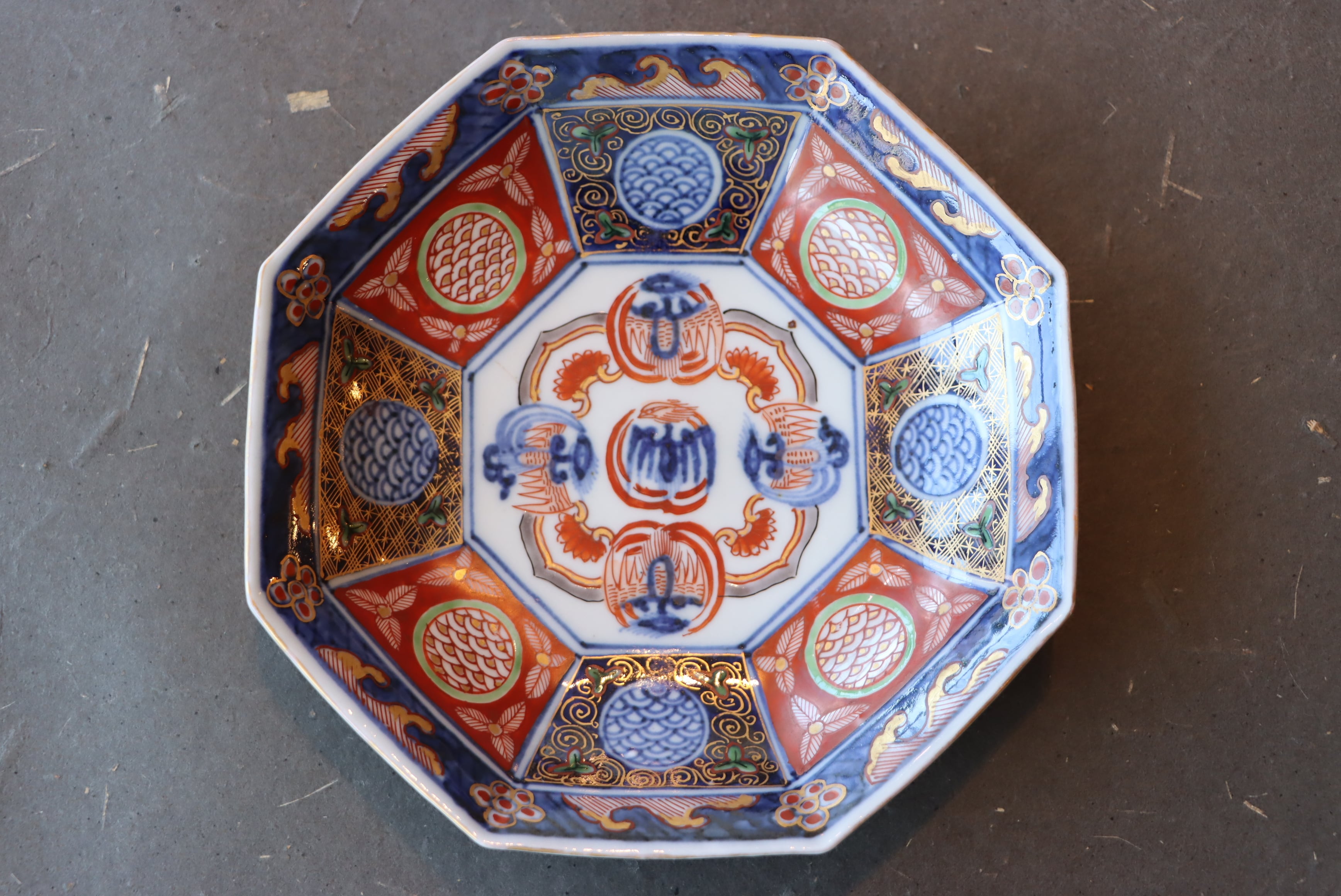 大聖寺伊万里 色絵 鳳凰文 八角形 平向付/Daisho-ji Imari octagonal