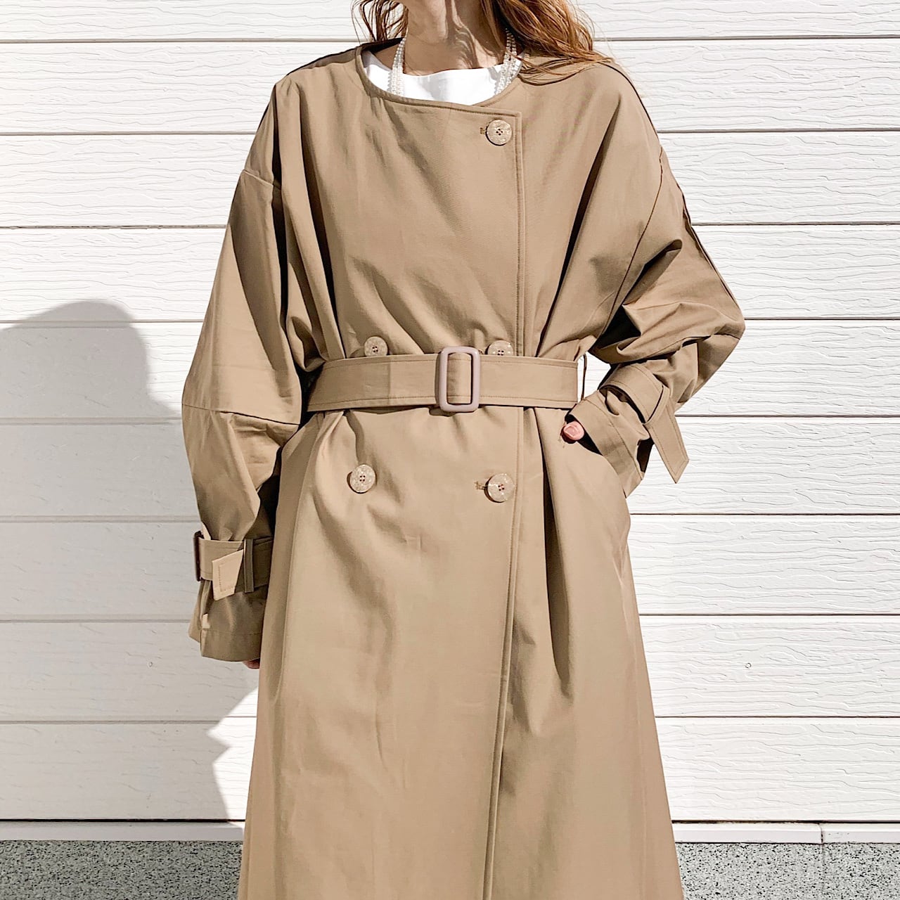ノーカラートレンチコート | Q♡